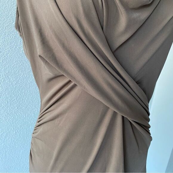 New York & Company Y2K Brown Short Sleeve Ruched Top SZ M - Picture 4 of 10